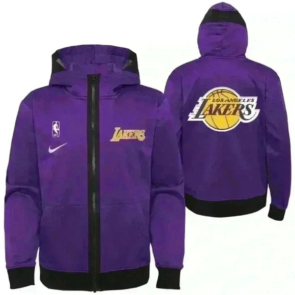 Nike Other - NWOT Nike LA Lakers NBA Therma Flex Purple Showtime Hoodie Youth Small